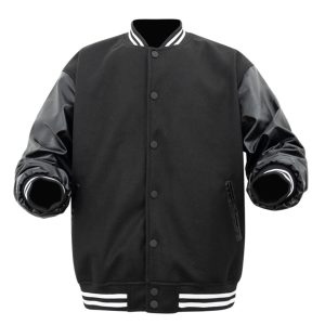Black Varsity Jacket Mens Stylish Outerwear of Timeless