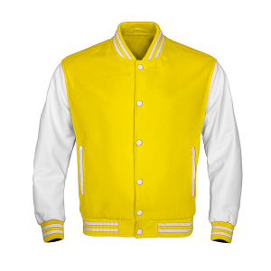 White And Yellow Varsity Jacket Elevate Your Style With Timeless.
